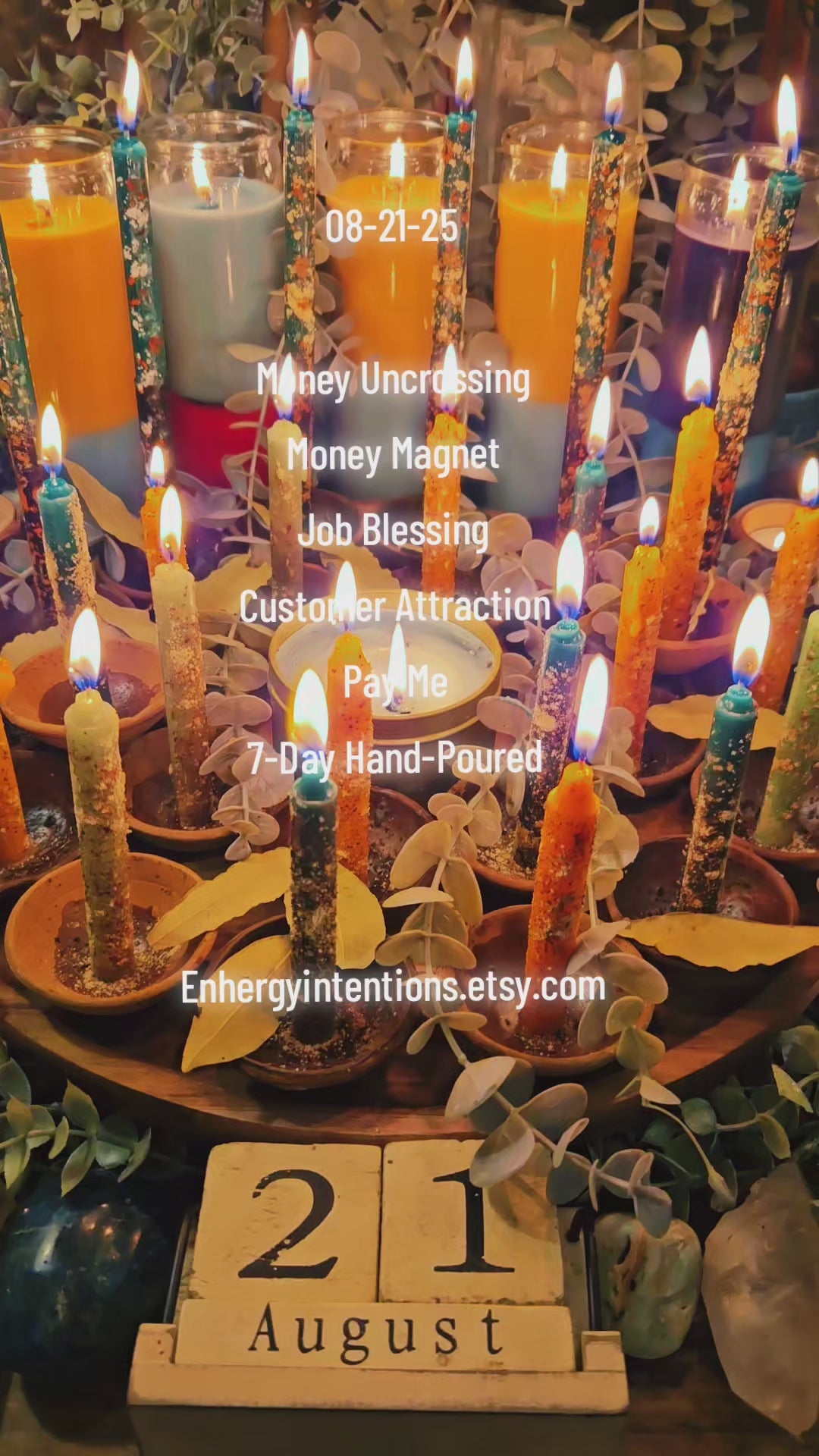 Infused Hand-Poured Customer Attraction & Money Magnet Combo Candle (7-Day) — Clients, Visibility & Consistent Income